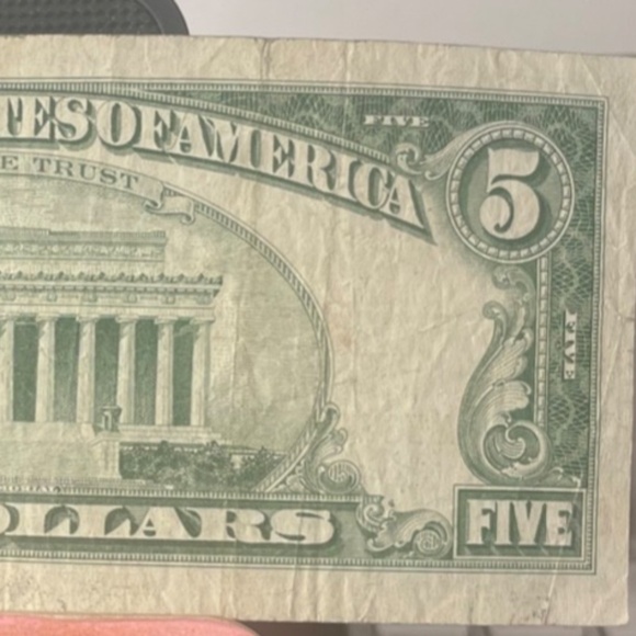 1963 $5 Red Seal Old US Paper Money #205884261294 - Picture 3 of 6